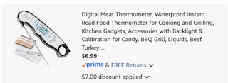 meat thermometer Amazon receipt
