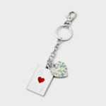 Kids' Playing Card and Heart Key Charm