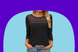 B0FDG454N2 anrabess long sleeve top with lace in black, brown, white, coral, cyan and wine red