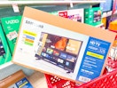 samsung 32-inch tv sitting in a target cart