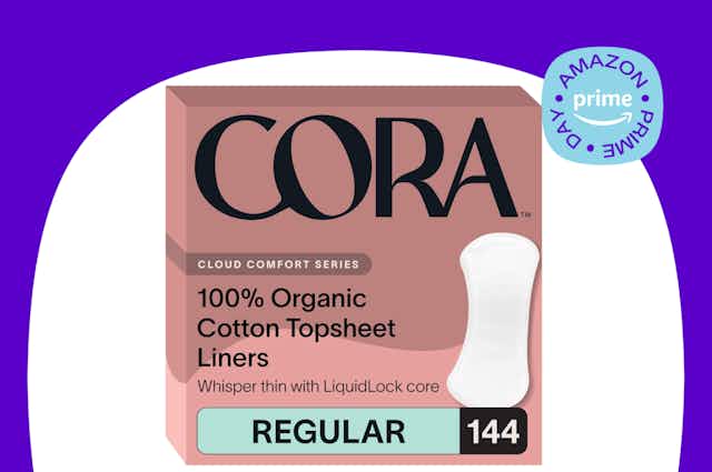 Cora Regular Period Liners, as Low as $4.39 for Amazon Prime Day card image