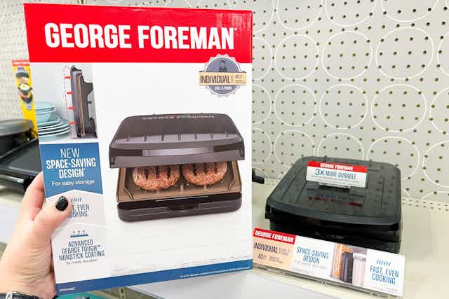 George Foreman Electric Grill and Panini Press, Only $18.99 at Target card image