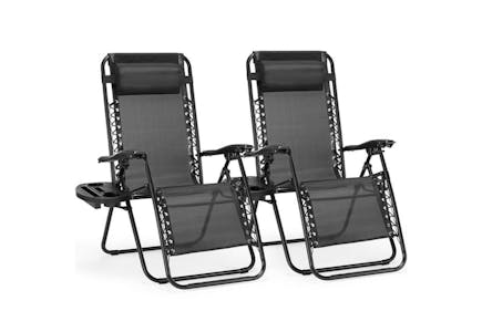 Zero-Gravity Lounge Chair Set