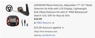 metal detector Amazon receipt