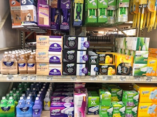 Swiffer floor cleaning display at Home Depot