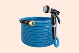 25-Foot Garden Hose With Spray Nozzle, Just $14.99 on Amazon card image