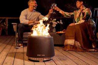 amazon fire pit beside table