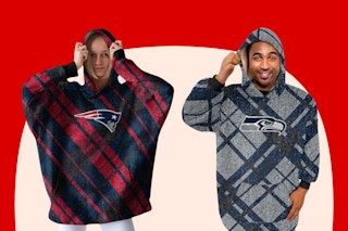 woot NFL Sherpa Flannel Hoodie Blanket