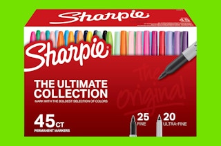 a red box of Sharpie markers