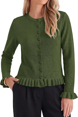 KIRUNDO Women's Ruffle Cardigan