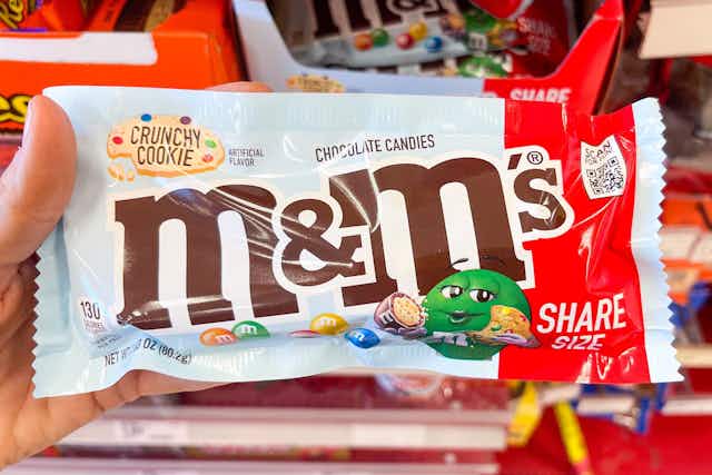 Score Free M&M's Crunchy Cookie Share-Size Candy at Walgreens.com card image