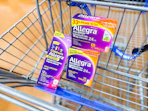 three packs of allegra allergy relief in walmart cart