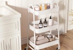 white 3-tier rolling cart