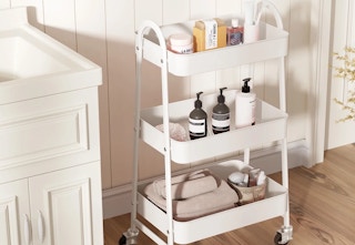 white 3-tier rolling cart