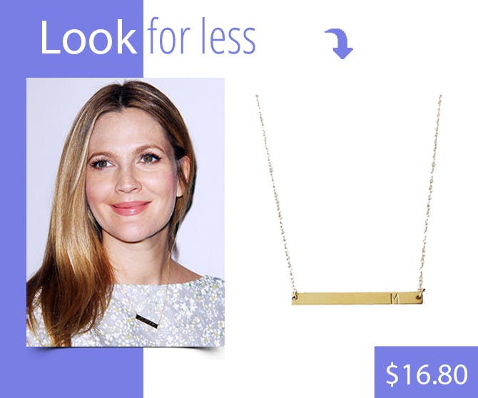 Get Drew Barrymore's Initial Bar Necklace for Only $16.80