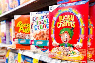 general mills cereal on a store shelf