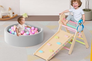 pikler triangle climbing set with cushion B0FG26GDPP