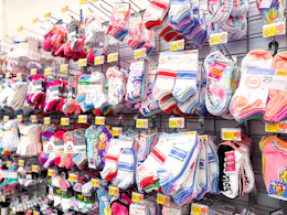 walmart kids socks area