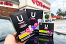 u by kotex products in front of a cvs store