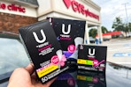 u by kotex products in front of a cvs store