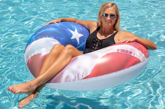 Pool Floats, as Low as $18 at Macy's: USA, Seahorse, Dino, and More card image