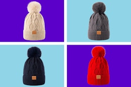 B0FL1QGKHF women's pom pom beanie hat