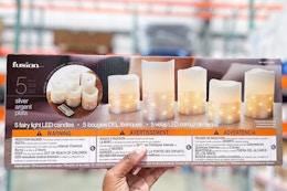 Flameless LED 5-Piece Candle Set With Fairy Lights, Just $19.99 at Costco card image