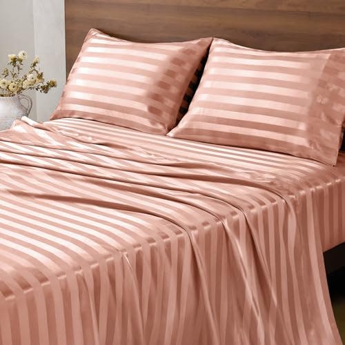 Jacquard Striped Satin Sheet Set