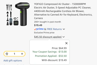 air duster Amazon receipt