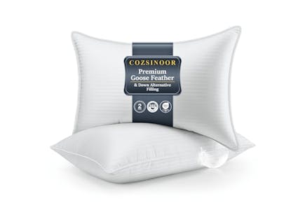 Goose Feather Pillow Set