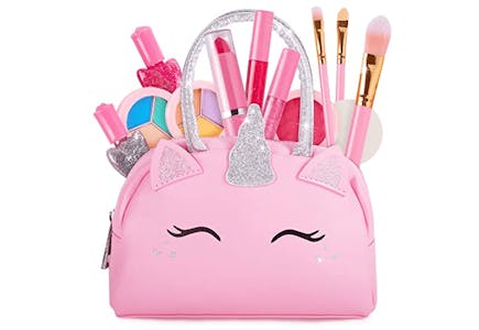 Kids' Real Makeup Kit With Unicorn Purse