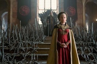 A still from the first episode of House of the Dragon from HBO