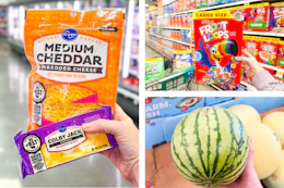 cheese cereal watermelon collage