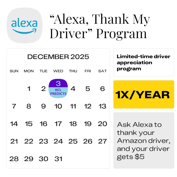 “Alexa, Thank My Driver” Program — December 2025