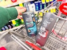 hand holding dove men body wash in cvs