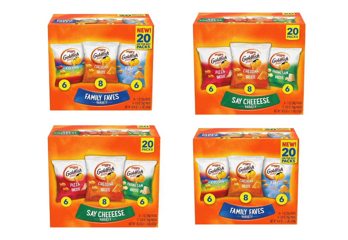 4 Goldfish Crackers Variety Packs