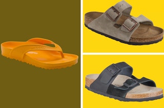 collage of birkenstock sandals