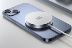 Qi2 Magnetic Wireless Charger charging a phone on a counter.