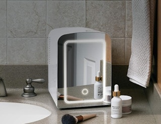 mini fridge with led light-woot