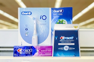 Oral-b and crest on a counter