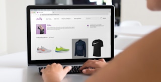 person browsing nike shoes on zulily website
