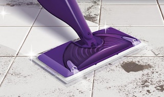 a Swiffer WetJet cleaning a floor