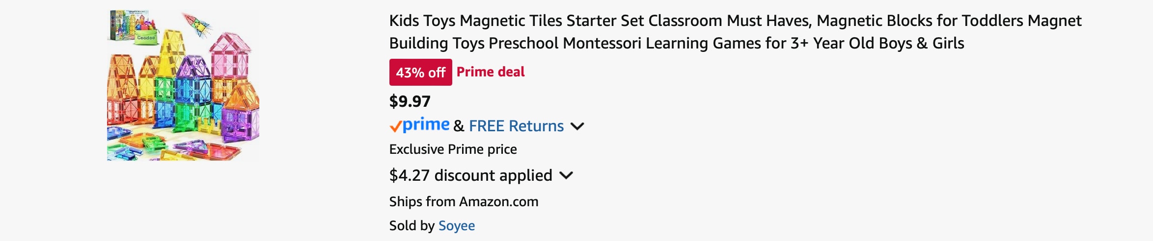 Amazon Magnetic Tiles Starter Set 2025 2