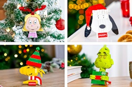 4 lifestyle images of Brickcraft Holiday Kits (Grinch & Peanuts)