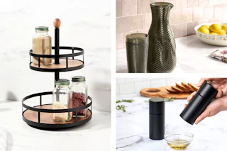 3 lifestyle images of Threshold home good items