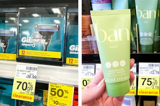 products with clearance tags in a collage