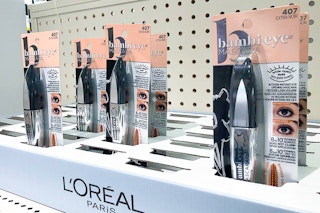 a display with l'oreal paris bambi eye mascaras