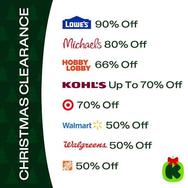 graphic showing christmas clearance schedules