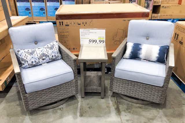 Save $100 on the Sunvilla Simone 3-Piece Patio Seating Set at Costco card image