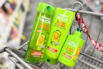 garnier fructis shampoo and conditioner in a shopping cart